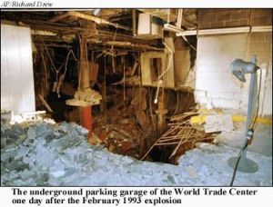 El estacionamiento subterraneo del WorldTradeCenter luego del atentado.